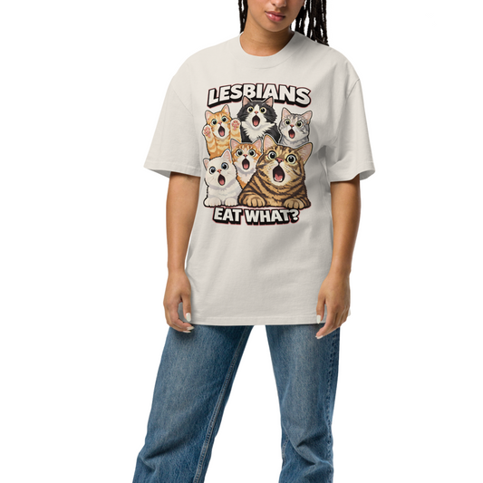 Person wearing a t-shirt with graphic design and text on a white background